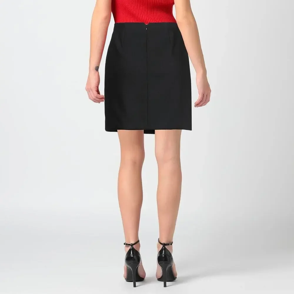 NWT ALEXANDER MCQUEEN Side Slit Mini Skirt In Black Size 42 IT, 6 US brand new - Picture 2 of 8